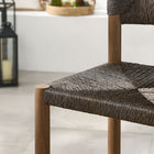 Modway Parkland Outdoor Patio Rattan and Aluminum Counter Stools - Walnut - Set of 2-Non-Marking Floor Glides