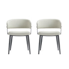 Manhattan Comfort - Lot de 2 chaises de salle à manger modernes Luce 22 po en similicuir texturé, coloris avoine-Chaise de salle à manger moderne pour salle à manger et usage de travail lot de 2