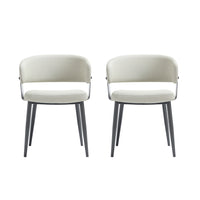 Manhattan Comfort - Lot de 2 chaises de salle à manger modernes Luce 22 po en similicuir texturé, coloris avoine-Chaise de salle à manger moderne pour salle à manger et usage de travail lot de 2