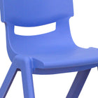 Flash Furniture 23.625"W x 47.25"L Rectangular Blue Plastic Height Adjustable Activity Table Set with 6 Chairs-Activity Table