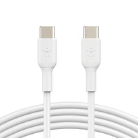 Belkin USB-C to USB-C Cable - 1 m - White -BROAD COMPATIBILITY: The Belkin BoostCharge Cable is compatible with Apple iPhone 15 Series, Samsung 23 & 22, Google Pixel 7 & 6, and other USB-C compatible devices