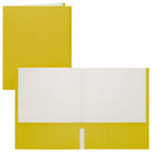 Staples Twin Pocket Portfolio - Letter Size - Yellow-Paper cover with yellow exterior