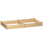 Outsunny - Bac de jardin surélevé en bois-Grande jardinière avec séparateur, s’adapte à diverses plantes 