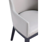 Manhattan Comfort - Fauteuil de salle à manger moderne Gansevoort 57 cm, revêtement en similicuir, gris clair-10