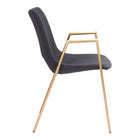 Zuo Desi Dining Chair - Black/Gold - Set of 2-3 year limited warranty