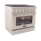 Kucht 36" KNG Series Pro Style Propane Gas Range - Stainless Steel-Sealed burners make the range easy to clean