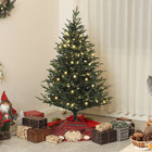 HOMCOM 5' Artificial Christmas Tree with LED Lights and Hinged Tips - Green-Sparse, hierarchical branches mimic realistic tree aesthetics 