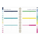 Emily Ley Simplified 2026-27 Weekly/Monthly Planner - 8 ½" x 6" - Happy Stripe - Bilingual-One week per two page spread has ruled planning space and a section to check off completed tasks.