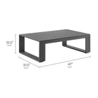Modway Lirienne Outdoor Patio Aluminum Coffee Table - Grey-Powder-Coated Aluminum