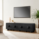 Modway Sonnet 69" Low Profile TV Stand - Black-Wood Grain Paper Laminate