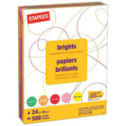 Staples Fluorescent Coloured Copy Paper - Letter - 8-1/2" x 11" - Assorted Colours - Ream-8-1/2" x 11"