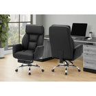 Monarch Specialties 7275 Ergonomic Leather-Look Office Chair - Black-9