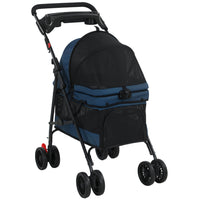 PawHut Foldable Pet Stroller for Small Dogs & Cats with Mesh Windows-Breathable mesh keeps your pet cool during every walk outdoors

