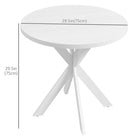 HOMCOM 29.5" Round Kitchen Table with Steel Leg for Small Spaces - White-With powder-coated steel cross legs, it is solid with the capacity to support up to 132 lb/60 kg of weight