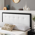 Modway Draper Tufted Fabric and Wood Queen Headboard - Black White-Interchangeable Bed Frame Options