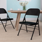 Flash Furniture HERCULES Series Triple Braced & Double-Hinged Black Metal Folding Chair-Black Frame Finish