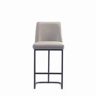 Manhattan Comfort Serena 17.71" Modern Leatherette Upholstered Counter Stool - Light Grey - 2 Pack-Seat Height: 26.37 in
