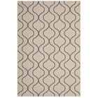 Modway - Linza Treillis Wave Abstract à l’intérieur et à l’extérieur Tapis de comédie 8 pi l x 10 pi L - Beige et gris-Tapis de treillis Wave Abstract