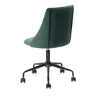 FurnitureR Cian Velvet Upholstered Task Chair - Green-Armless