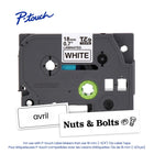 Brother Laminated Tape for P-touch Label Makers - 18mm - Black on White-Brother's laminated tape process creates long-lasting labels