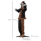 Outsunny Animatronic Clown Prop with Light Up Eyes Halloween Decoration-Creepy laugh enhances spooky atmosphere 