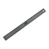 JAM Paper Strong Aluminum Ruler - 12" - Grey Metallic-Colour: Grey Stainless Steel