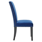 Modway Parcel Performance Velvet Dining Side Chairs - Navy - 2 Pack-Chair Weight Capacity: 285 lbs.