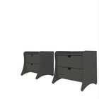 Manhattan Comfort Coney 19.68" Mid-Century Modern Nightstand 2-Piece Set - Grey-11 Lb. Capacity per Drawer