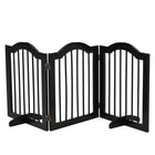 PawHut Freestanding Pet Gate with 2 Support Feet - Black-Made of MDF, robust gate 