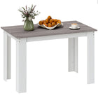 HOMCOM 47" Modern Dining Table with Wood Effect - Grey-Seats up to six and offers plenty of space for meals