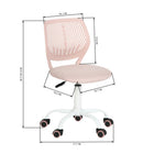Chaise de Bureau en Tissu Homy Casa – Rose Poudré-Sans bras