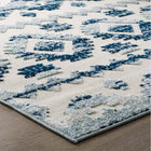 Modway - Reflect Treillis marocain en diamant abstrait Takara Tapis intérieur et extérieur de 8 pi l x 10 pi L - Ivoire et bleu-Sisal 100% polypropylène