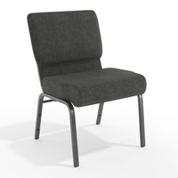 Flash Furniture - Chaise d'église de la série HERCULES de 21 po de largeur en tissu gris foncé - Cadre veine d'argent-Ensemble de 4 chaises d'église polyvalentes