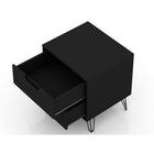 Manhattan Comfort Rockefeller 20.08" Mid-Century Modern 2-Drawer Nightstand 2-Piece Set - Black-Perfect for Storage or Display Items