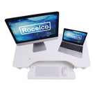 Rocelco – Plateforme ergonomique réglable en hauteur EADR, 32 po, pour bureau assis debout avec poignées bas/haut, blanc-SUPPORT ERGONOMIQUE EXTENSIBLE POUR CLAVIER : Les hauteurs décalées entre le clavier et le moniteur maintient votre moniteur à la hauteur optimale pour empêcher la tension au cou sans réglages manuels, debout ou assis ; le support pour clavier se rallonge pour un confort optimal ; dimensions pour clavier : 24 larg. x 11,8 prof. (po)