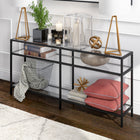 Hudson&Canal - Console Sivil 64" L - Bronze noirci-Une finition en bronze noirci fabriquée à la main est appliquée sur le cadre en acier