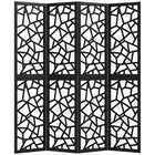 HOMCOM 4 Panel Geometric Pattern Freestanding Room Divider for Bedroom - Black-Features a modern geometric pattern, serving as both a functional and artistic piece 
