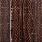 HOMCOM 4 Panels Hand-Woven Freestanding Room Divider for Home Office - Brown-Solid poplar wood with X-shape farmhouse patterns for solidness and a rustic feeling
