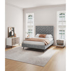 Manhattan Comfort DUMBO Modern 1-Drawer Nightstand and 3-Drawer Dresser Set - White/Rustic Grey-Includes 4 Full Extension Drawers Designed in Vertical Textured Ribbed Lines.