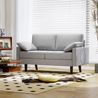 HOMCOM - Canapé 3 places 66,5 po en velours avec 2 coussins - gris-La teinte grise élégante et le design minimaliste s’harmonisent avec les intérieurs modernes 