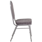 Flash Furniture HERCULES Series Crown Back Stacking Banquet Chair in Herringbone Fabric - Silver Frame-Stacks up to 15 Chairs High
