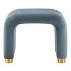 Modway Koda Performance Velvet Waterfall Stool - Brass/Cadet Blue-Assembly Required