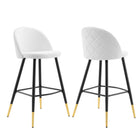 Modway - Cordial Tissu Tabourets de bar - Blanc - Ensemble de 2-Tabourets de bar rétro modernes