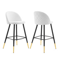 Modway - Cordial Tissu Tabourets de bar - Blanc - Ensemble de 2-Tabourets de bar rétro modernes