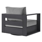 Modway - Tahoe Terrasse extérieure Aluminium revêtu en poudre Fauteuil pivotant - Gris-Glissements au pied sans marquer