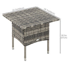 Outsunny 20" Patio Wicker Coffee Table with Plastic Board Underneath the Woven Tabletop - Mixed Grey-Hand-woven PE rattan wicker adds style and durability