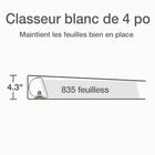 Cardinal® - Reliure XtraLife ClearVue verrouillable à anneaux en D, blanche, 4 po-Anneaux inclinés en D verrouillables à montage arrière avec déclics GelTab peuvent tenir 25 % plus de feuilles que les anneaux ronds standard  