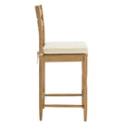 Modway - Jax Bois de chêne Tabouret de comptoir avec dossier ondulé en rasoir et coussin in Lin de chêne usé-Conception sans bras