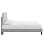 Modway Sienna Performance Velvet Queen Platform Bed - Light Grey-Wood Slat Support System
