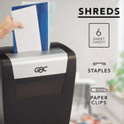GBC ShredMaster PX06-04 Micro-Cut Paper Shredder-Shreds up to 6 sheets at a time. Also shreds through staples and paperclips